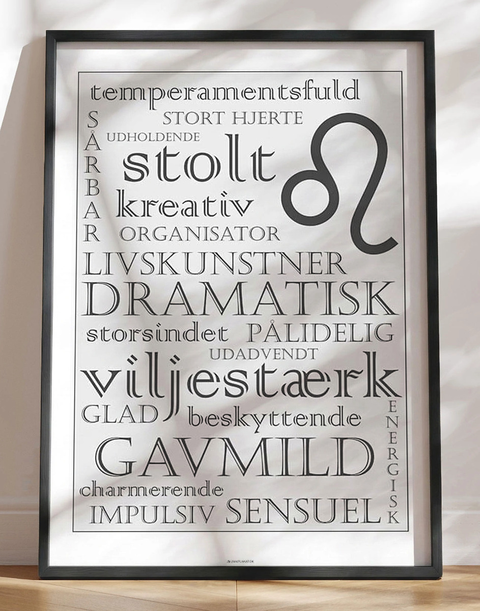 Stjernetegnplakat Løve Karaktertræk
