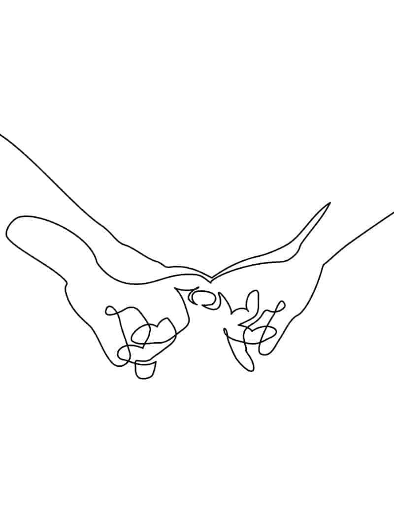Stregtegning Holding Hands Plakat
