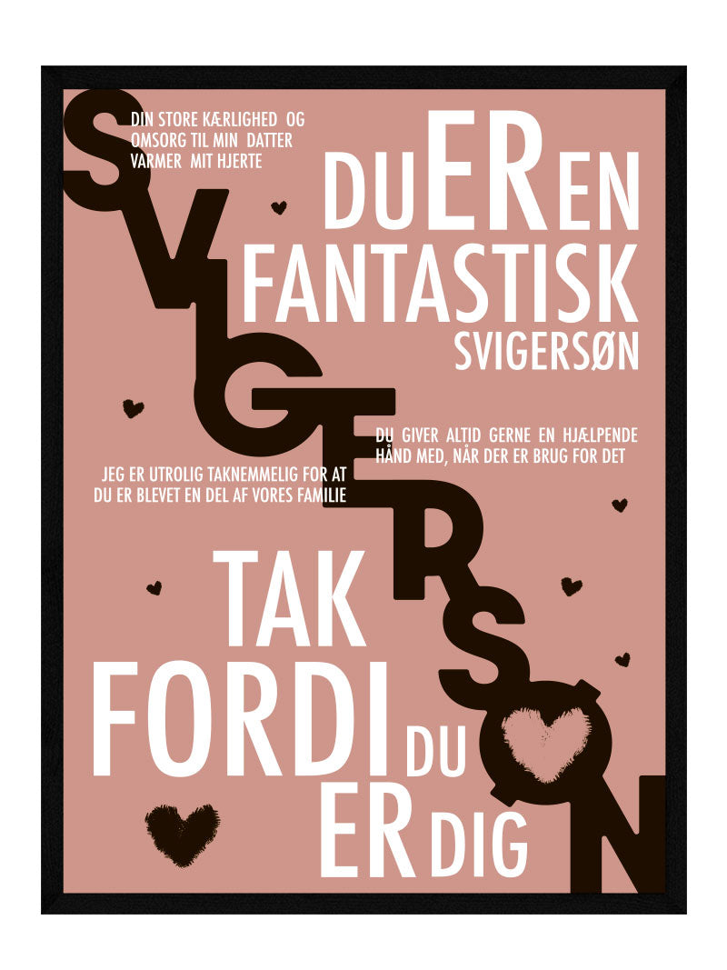 Svigersøn Plakat Personlig Plakat