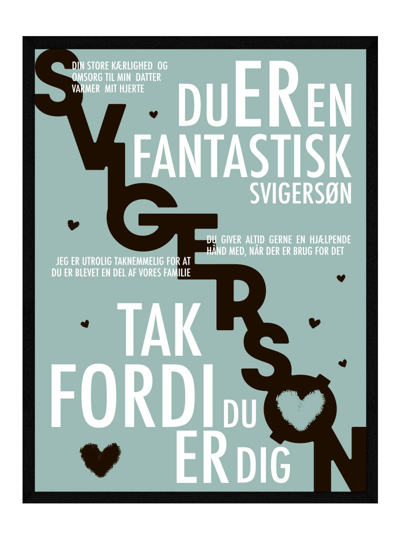 Svigersøn Plakat Personlig Plakat