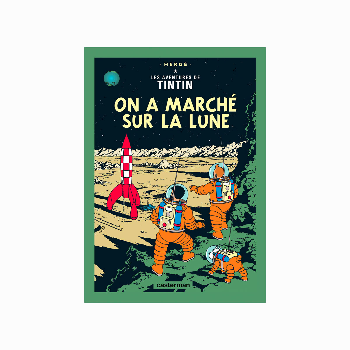 Tintin Plakat  On   Marché Sur La Lune  1954