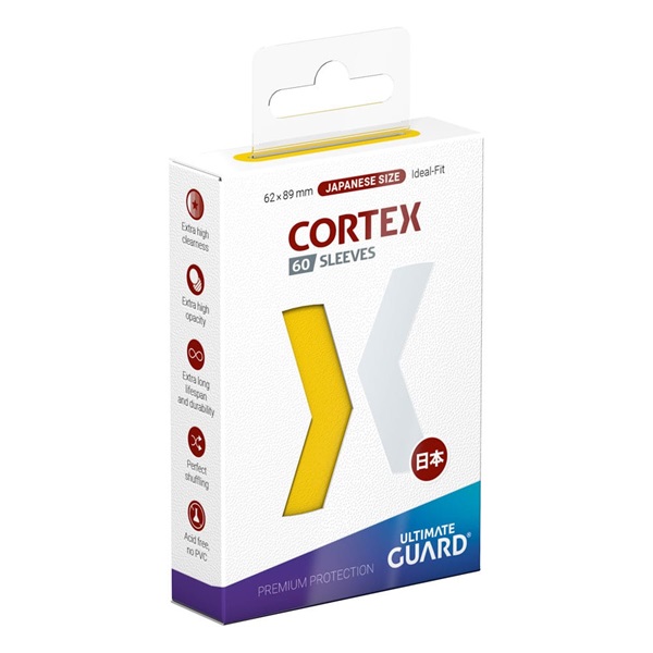 Ultimate Guard Cortex Sleeves  Kortlommer  Japanese Size  Yugioh-st 195 184 Rrelse  Yellow  60 Sleeves