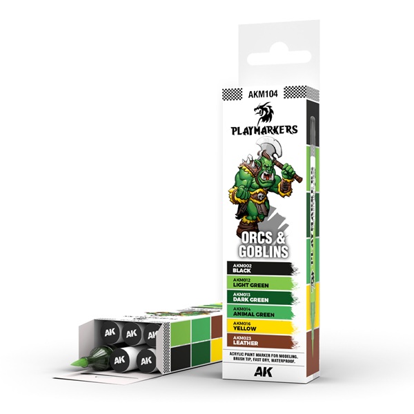Ak Interactive Playmarkers Set: Orcs   Goblins    Paint Markers Malingstuscher
