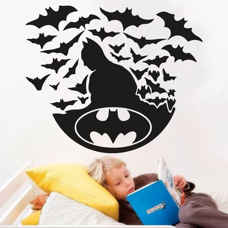 Batman Med Flagermus Wallsticker