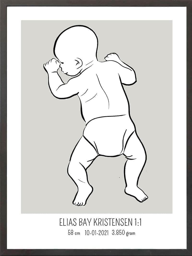 Birth Poster   Fødselsplakat  :  På Maven Blå