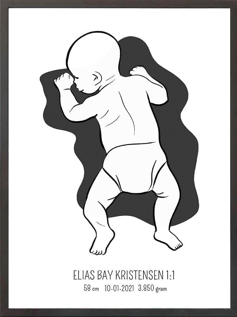 Birth Poster   Fødselsplakat  :  På Maven Blå