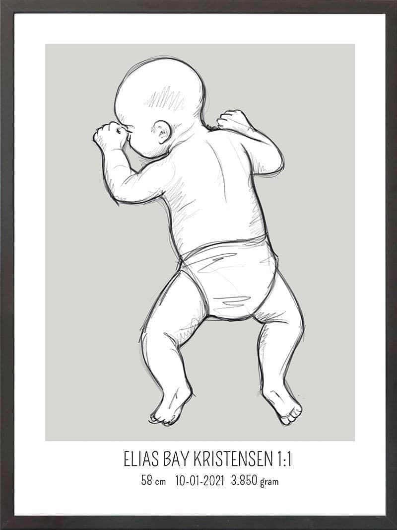 Birth Poster   Fødselsplakat  :  På Maven Blå