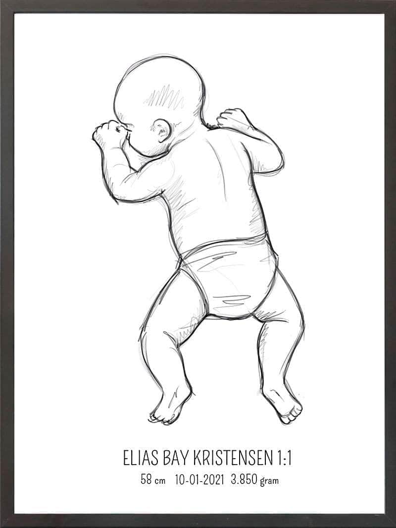 Birth Poster   Fødselsplakat  :  På Maven Lyserød