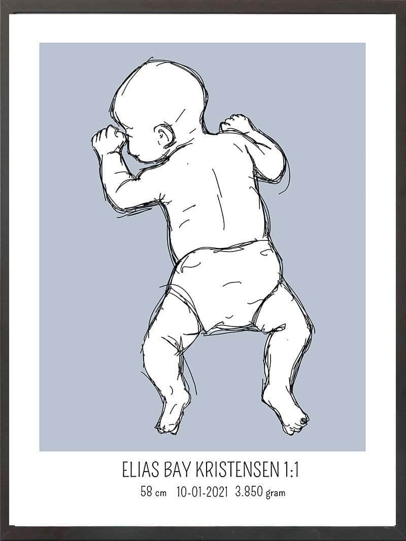 Birth Poster   Fødselsplakat  :  På Maven Lyserød