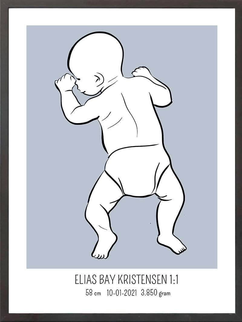 Birth Poster   Fødselsplakat  :  På Maven Lyserød