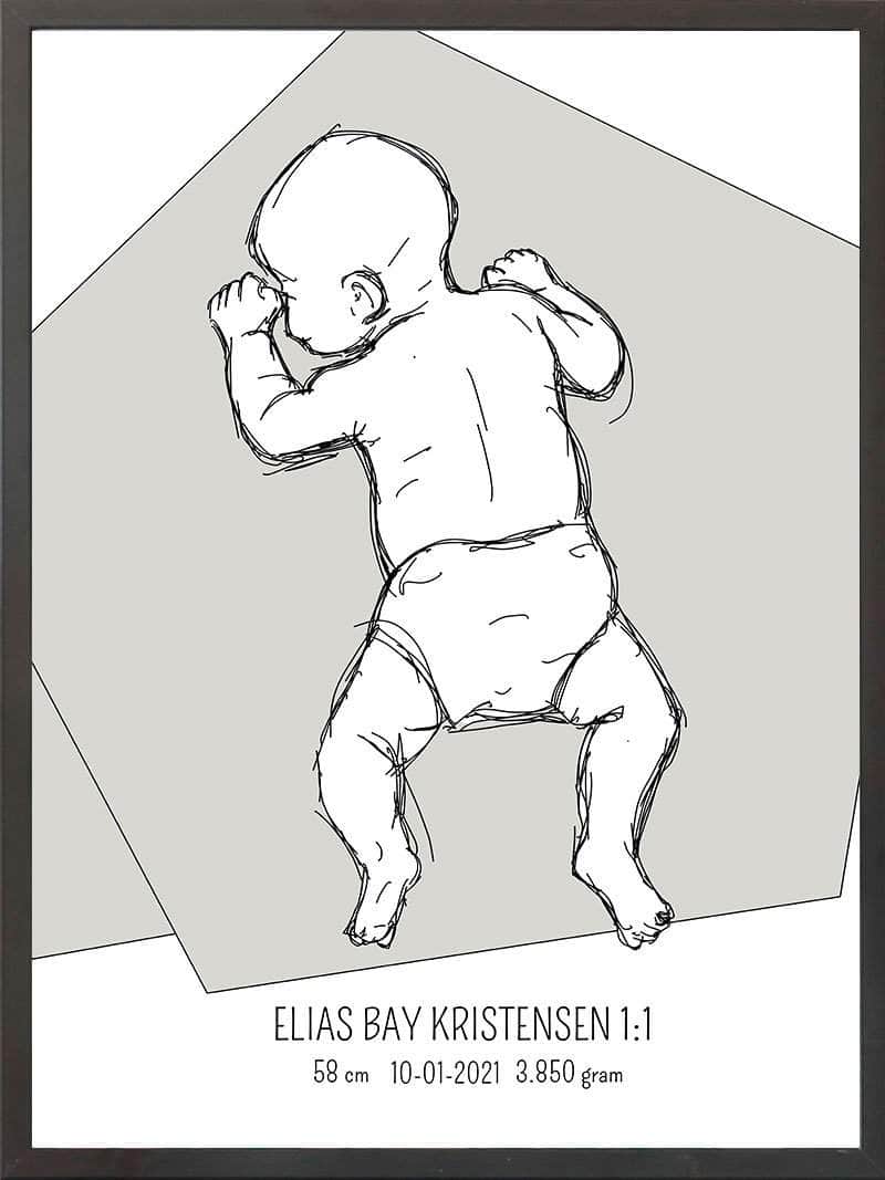 Birth Poster   Fødselsplakat  :  På Maven Lyserød