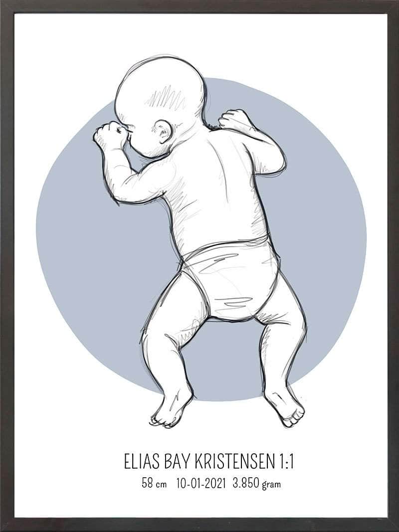 Birth Poster   Fødselsplakat  :  På Maven Lyserød