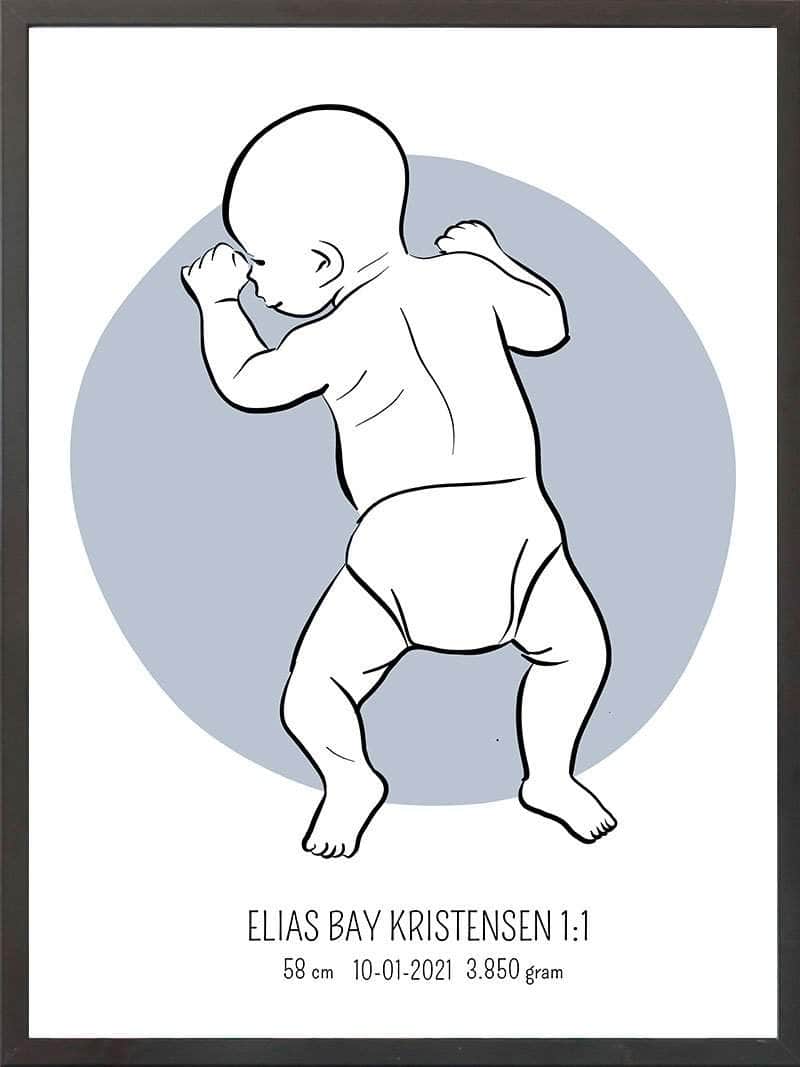 Birth Poster   Fødselsplakat  :  På Maven Lyserød