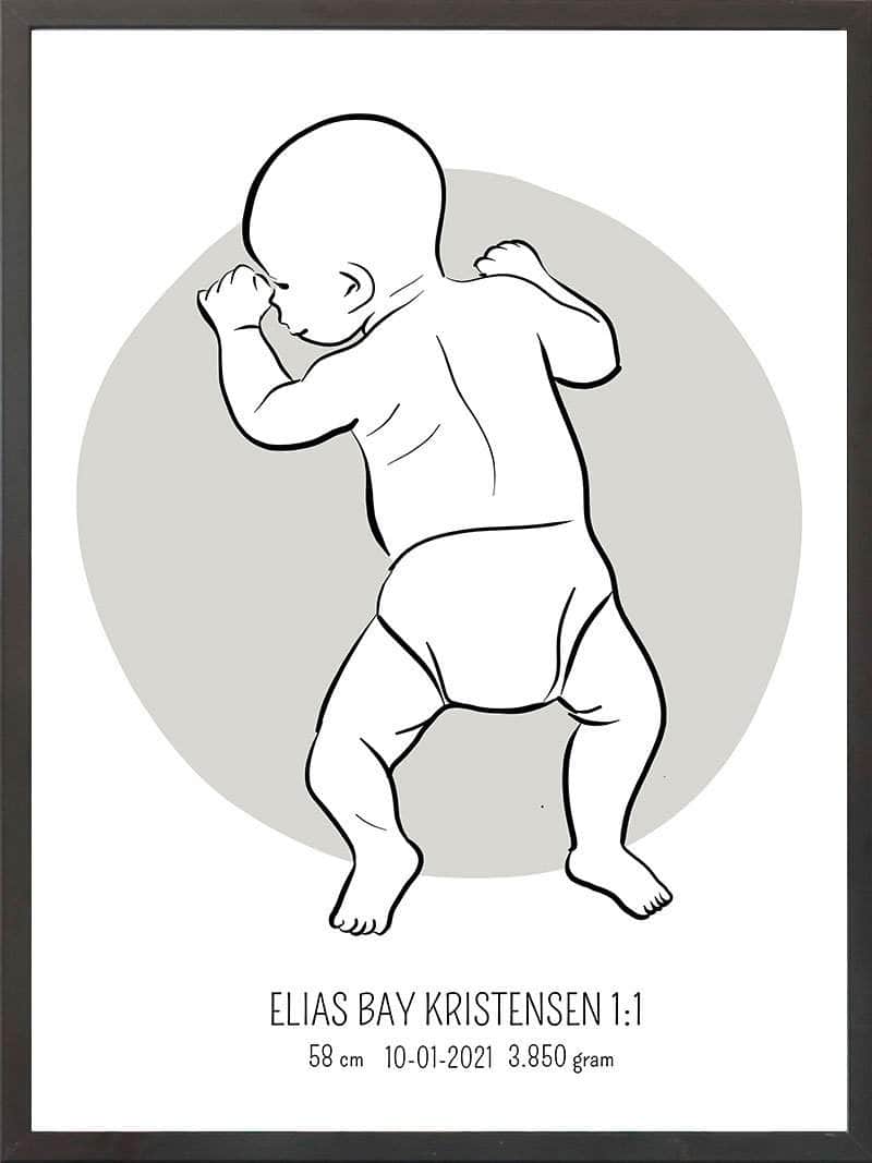 Birth Poster   Fødselsplakat  :  På Maven Lyserød