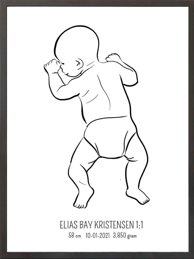 Birth Poster   Fødselsplakat  :  På Maven Lyserød