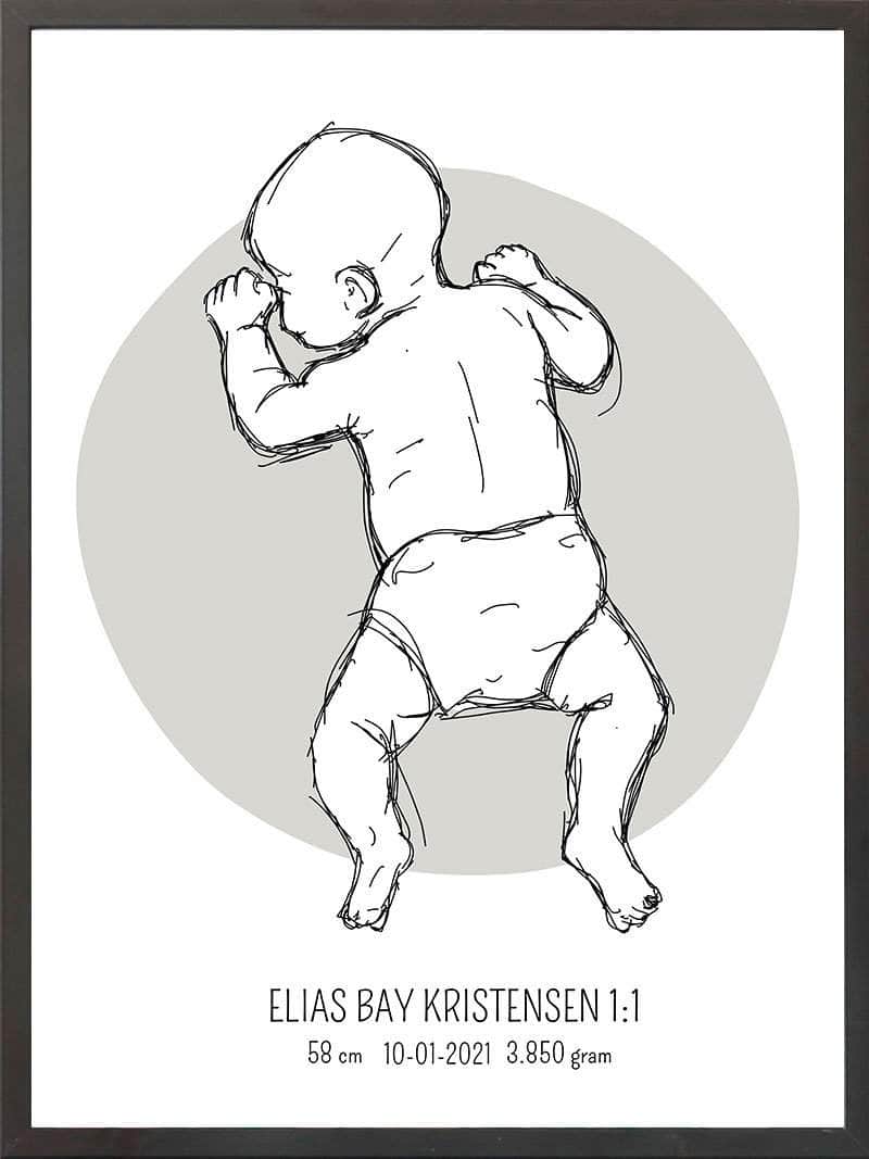 Birth Poster   Fødselsplakat  :  På Maven Lyserød