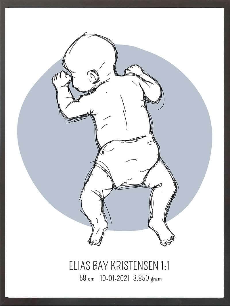 Birth Poster   Fødselsplakat  :  På Maven Lyserød