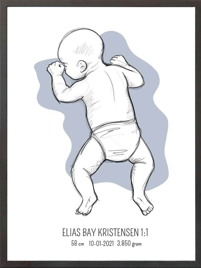 Birth Poster   Fødselsplakat  :  På Maven Lyserød