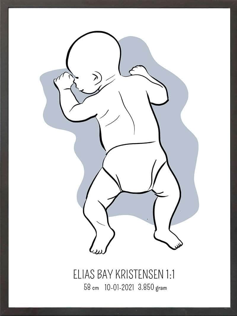 Birth Poster   Fødselsplakat  :  På Maven Lyserød