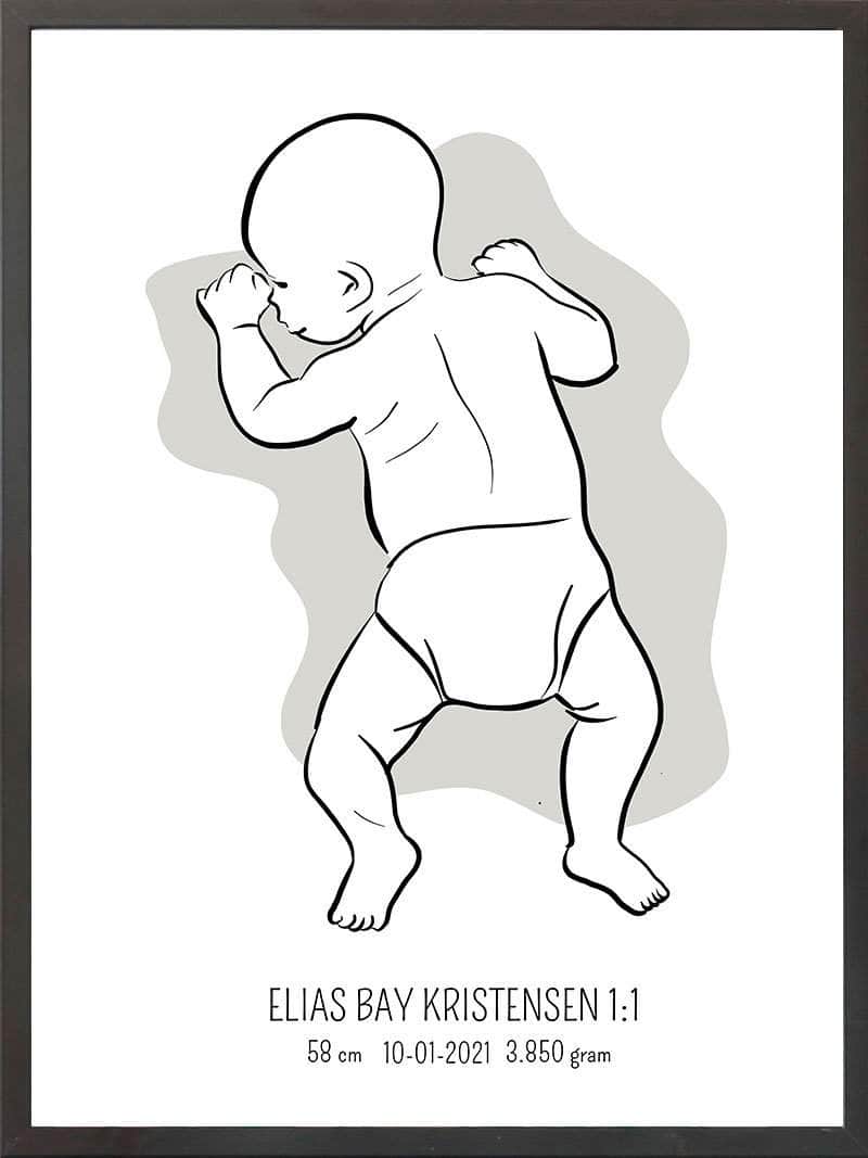 Birth Poster   Fødselsplakat  :  På Maven Lyserød