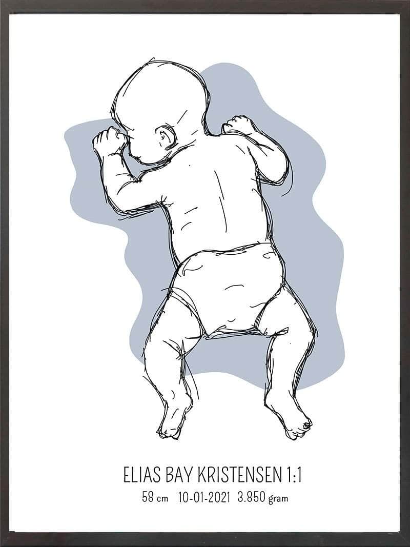 Birth Poster   Fødselsplakat  :  På Maven Lyserød
