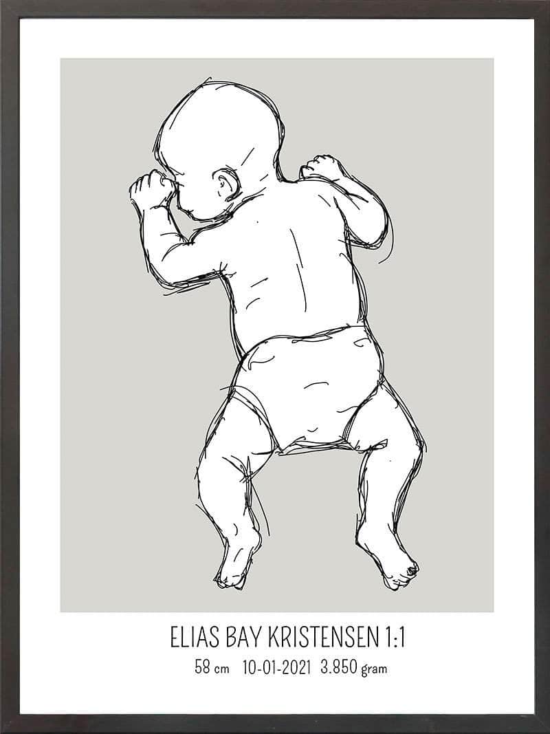 Birth Poster   Fødselsplakat  :  På Maven Lyserød