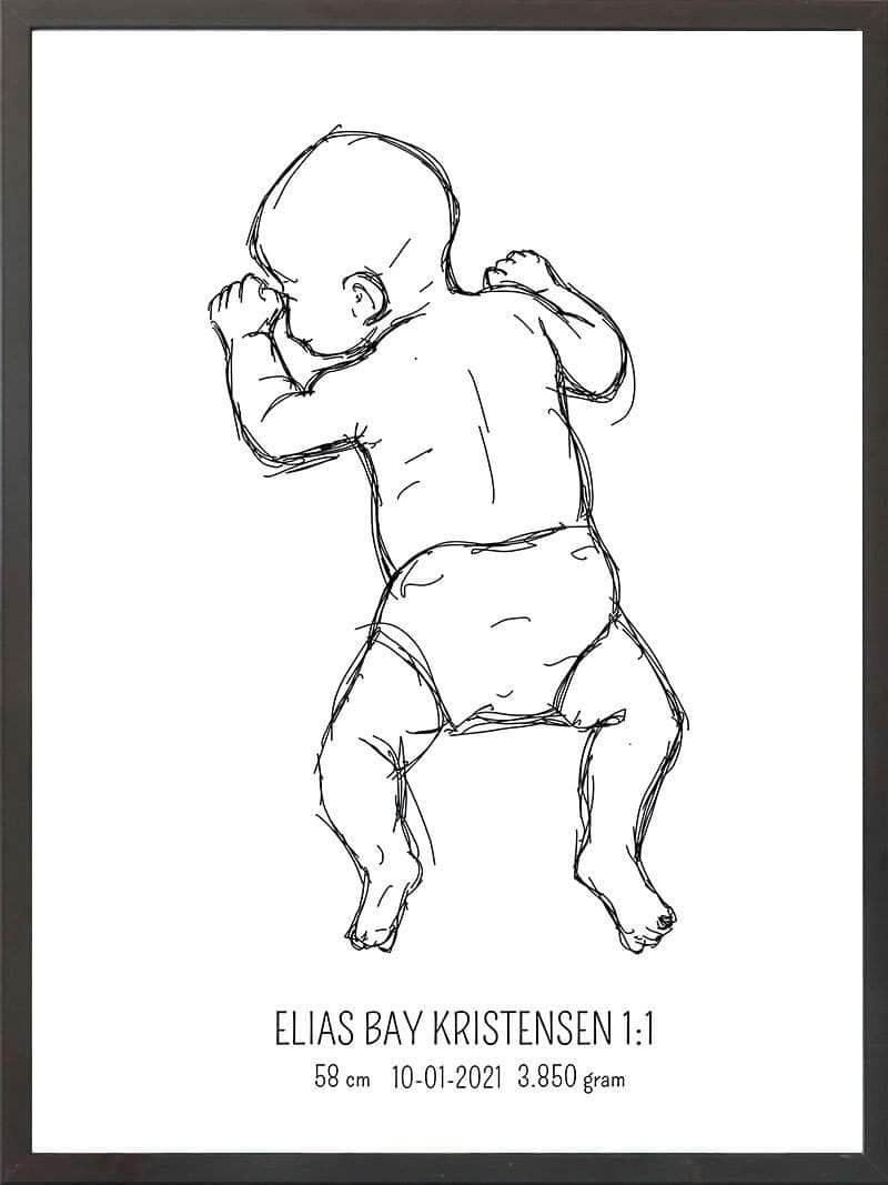 Birth Poster   Fødselsplakat  :  På Maven Lyserød