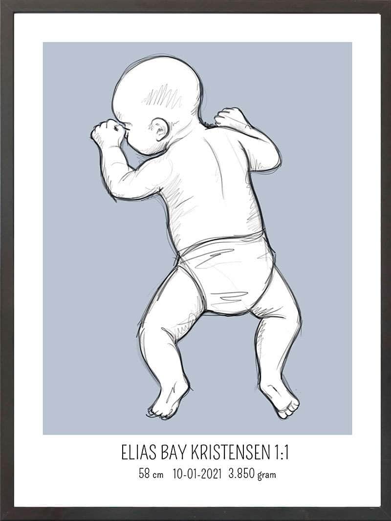 Birth Poster   Fødselsplakat  :  På Maven Lyserød