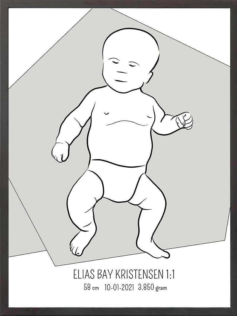 Birth Poster   Fødselsplakat  :  Tumling Blå