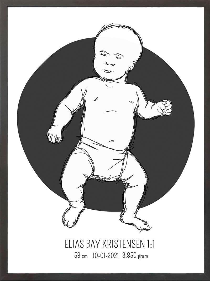 Birth Poster   Fødselsplakat  :  Tumling Blå