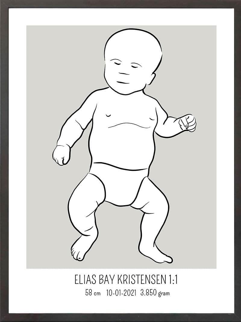 Birth Poster   Fødselsplakat  :  Tumling Blå