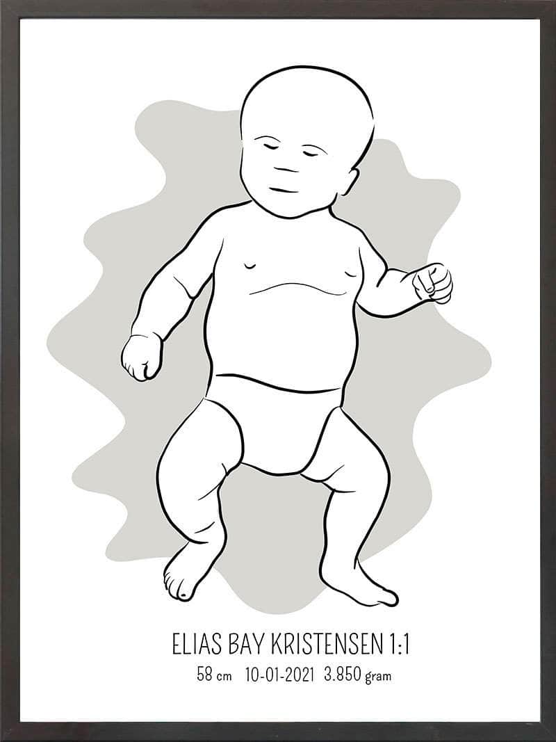 Birth Poster   Fødselsplakat  :  Tumling Blå