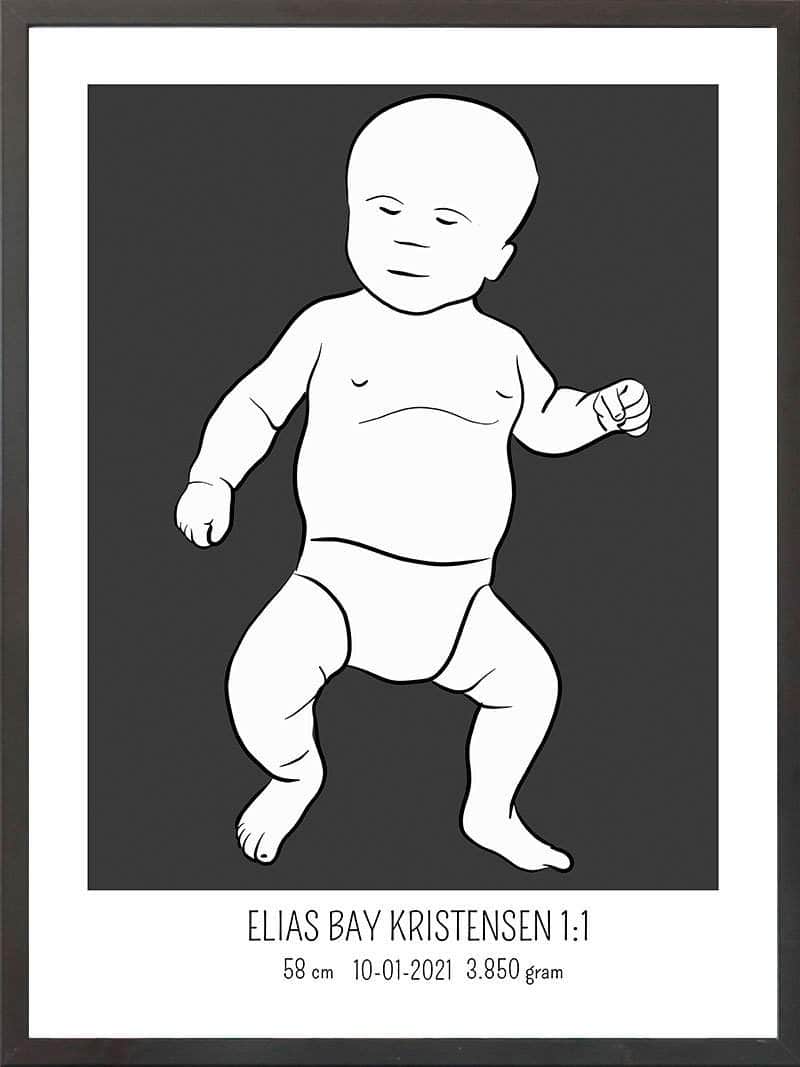 Birth Poster   Fødselsplakat  :  Tumling Blå