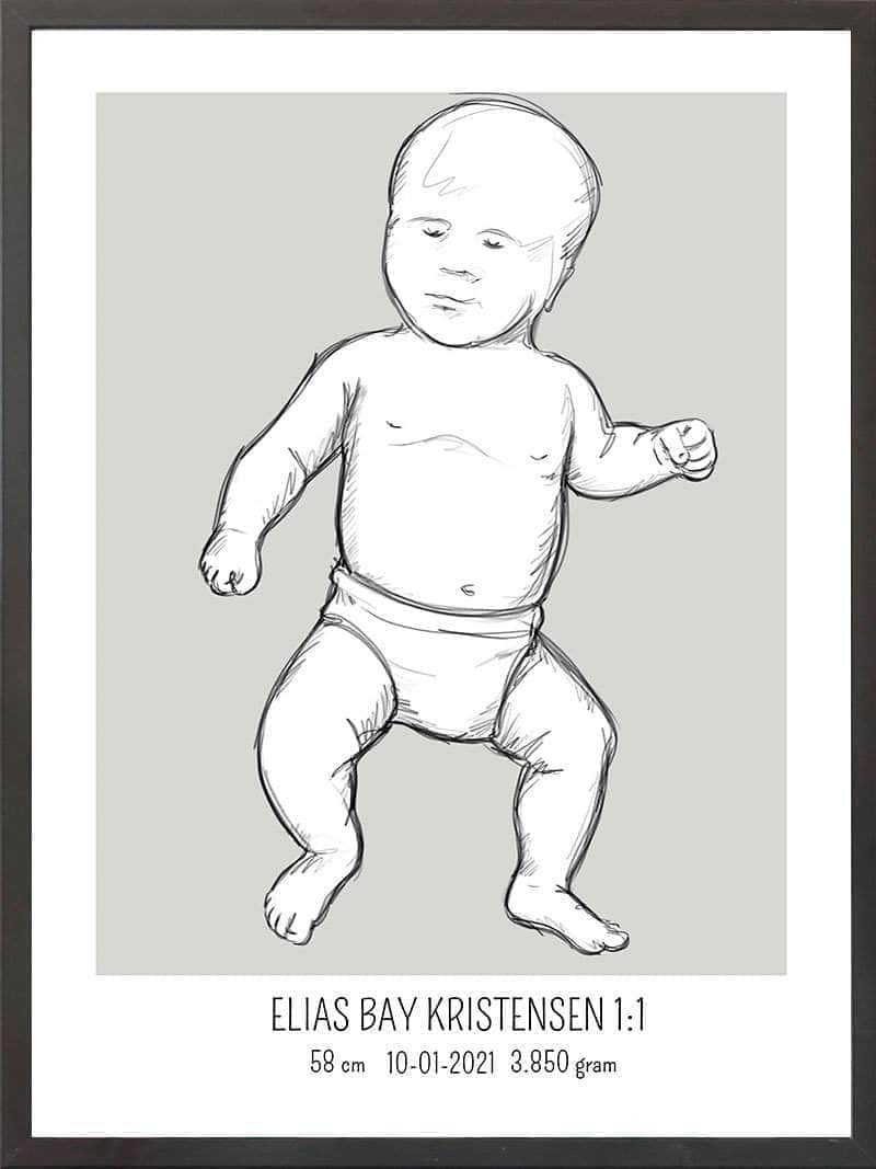 Birth Poster   Fødselsplakat  :  Tumling Blå