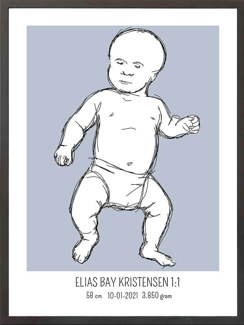 Birth Poster   Fødselsplakat  :  Tumling Lyserød