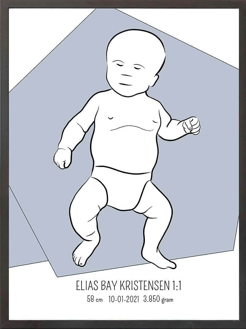 Birth Poster   Fødselsplakat  :  Tumling Lyserød
