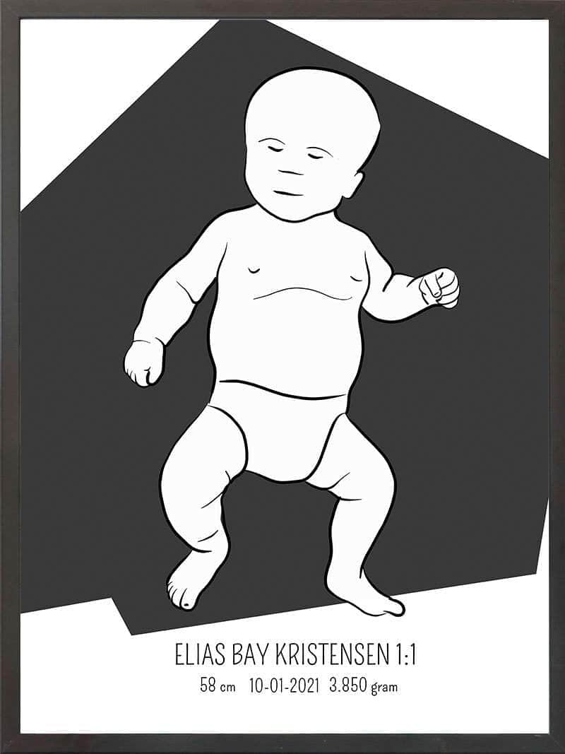 Birth Poster   Fødselsplakat  :  Tumling Lyserød