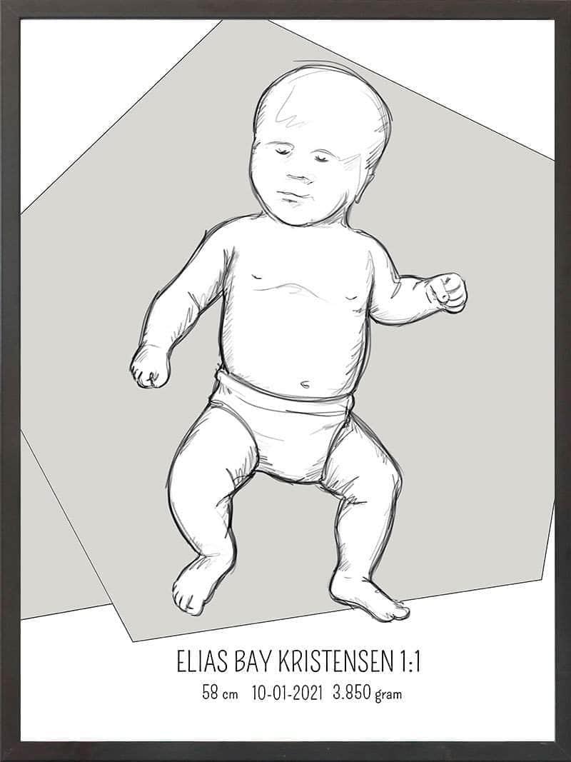 Birth Poster   Fødselsplakat  :  Tumling Lyserød
