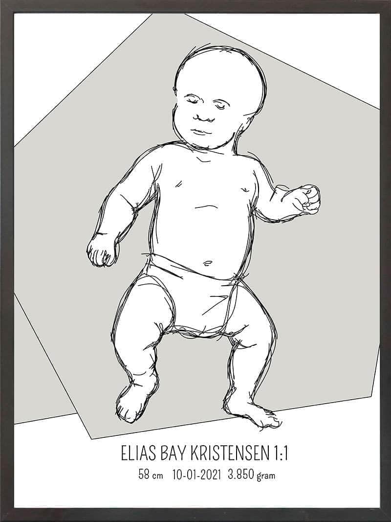Birth Poster   Fødselsplakat  :  Tumling Lyserød