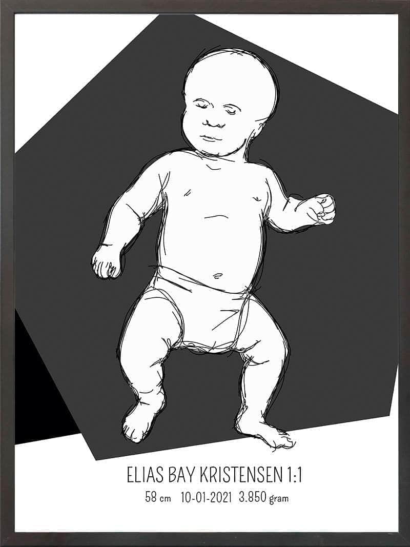 Birth Poster   Fødselsplakat  :  Tumling Lyserød