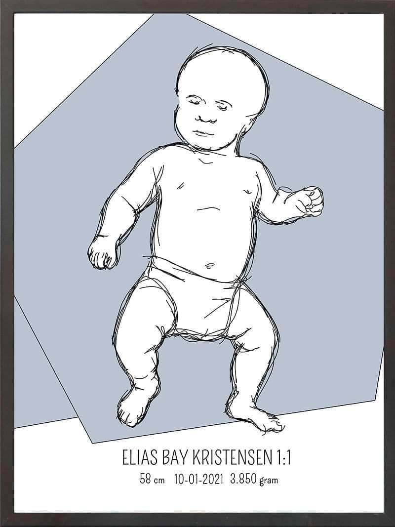 Birth Poster   Fødselsplakat  :  Tumling Lyserød
