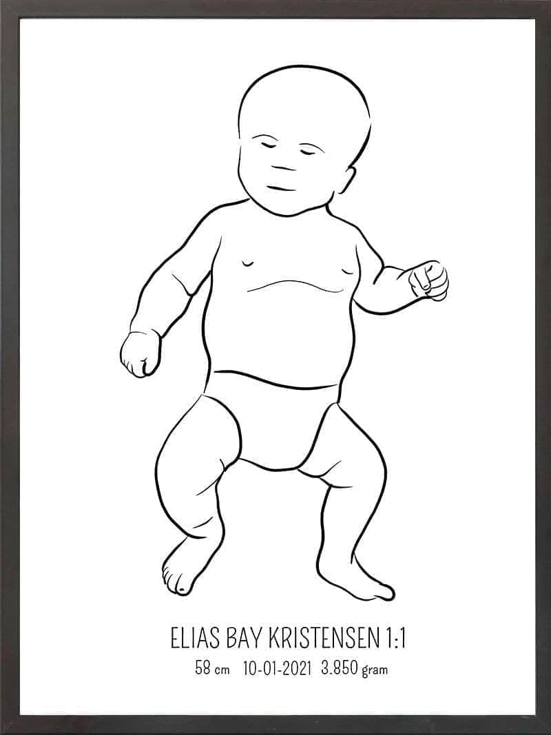 Birth Poster   Fødselsplakat  :  Tumling Lyserød