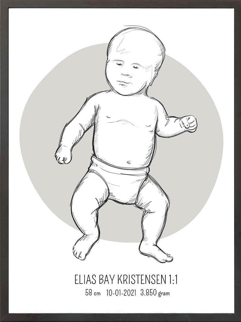 Birth Poster   Fødselsplakat  :  Tumling Lyserød