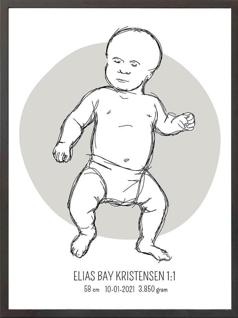 Birth Poster   Fødselsplakat  :  Tumling Lyserød