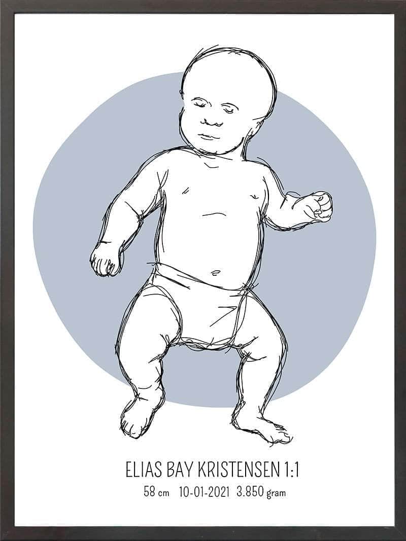 Birth Poster   Fødselsplakat  :  Tumling Lyserød