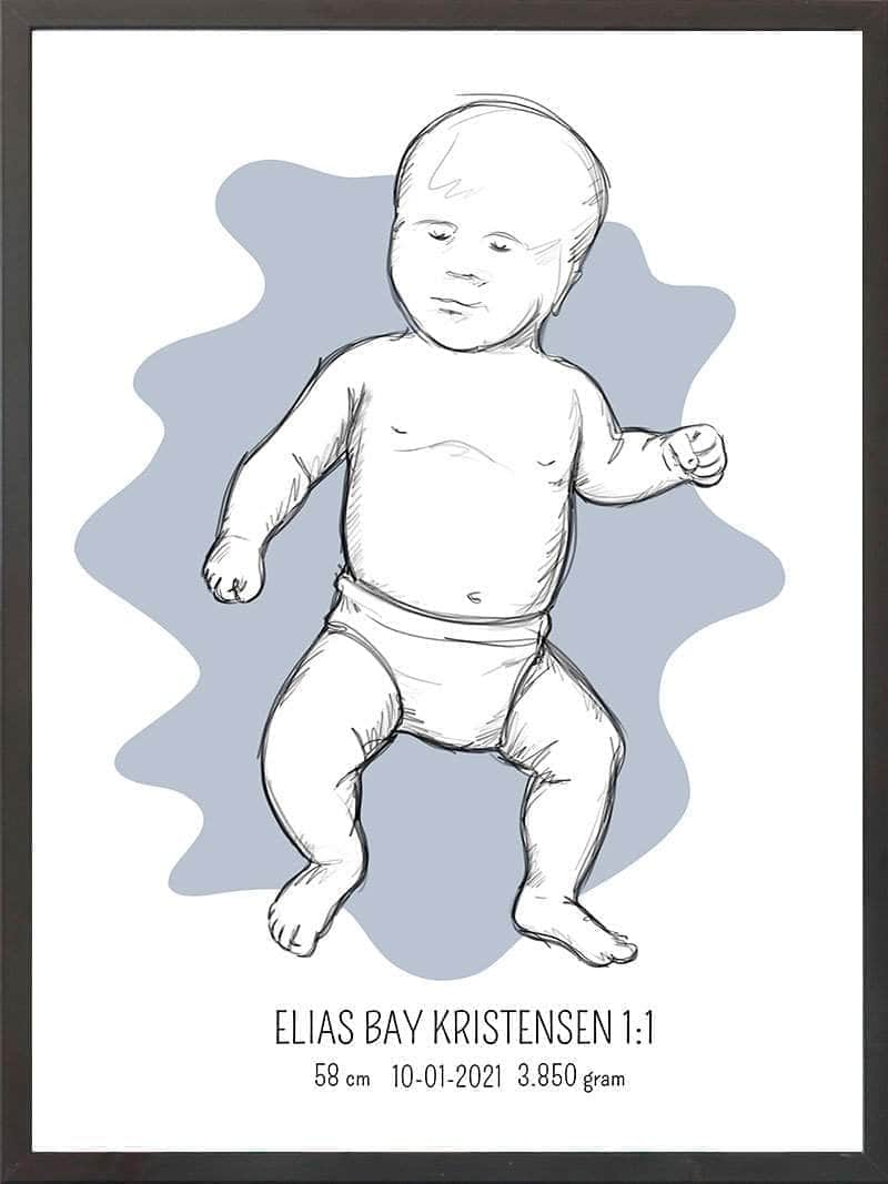 Birth Poster   Fødselsplakat  :  Tumling Lyserød