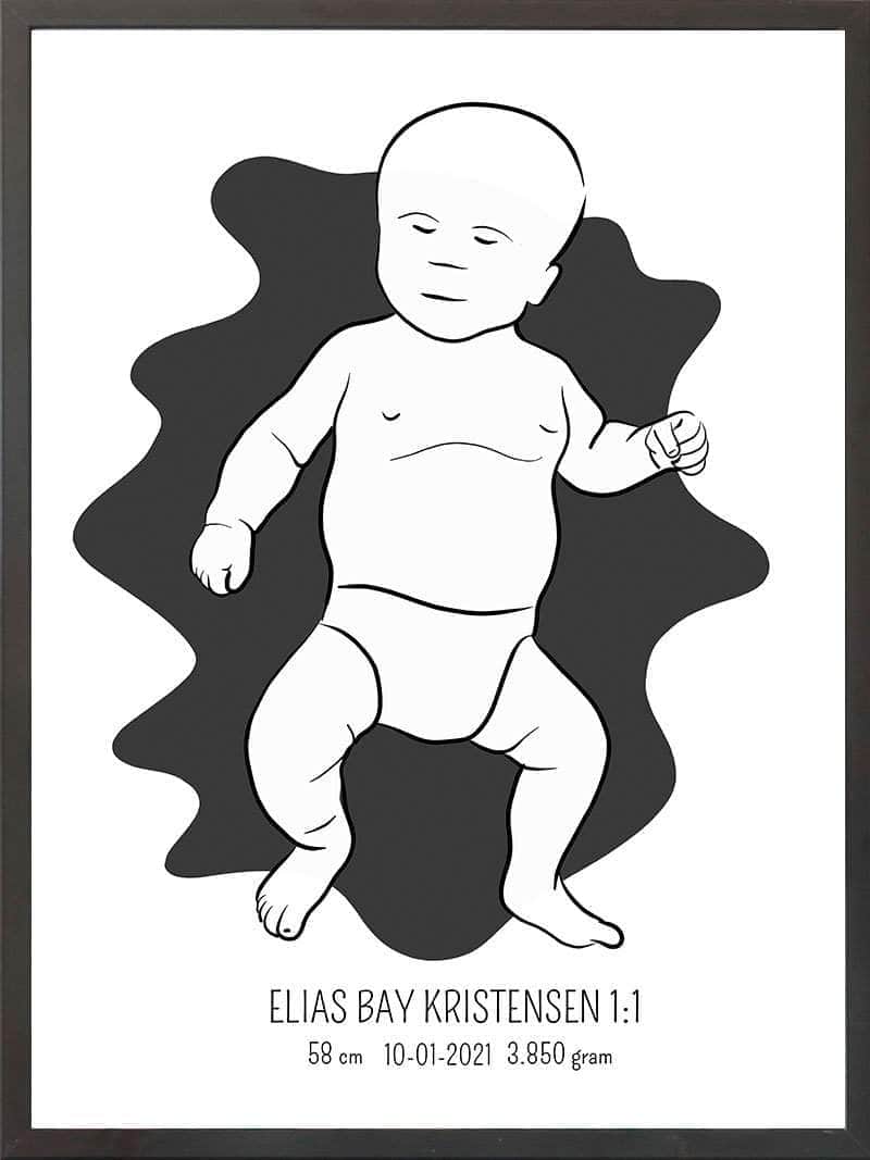 Birth Poster   Fødselsplakat  :  Tumling Lyserød