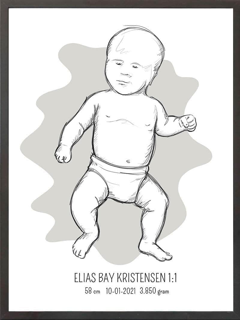 Birth Poster   Fødselsplakat  :  Tumling Lyserød