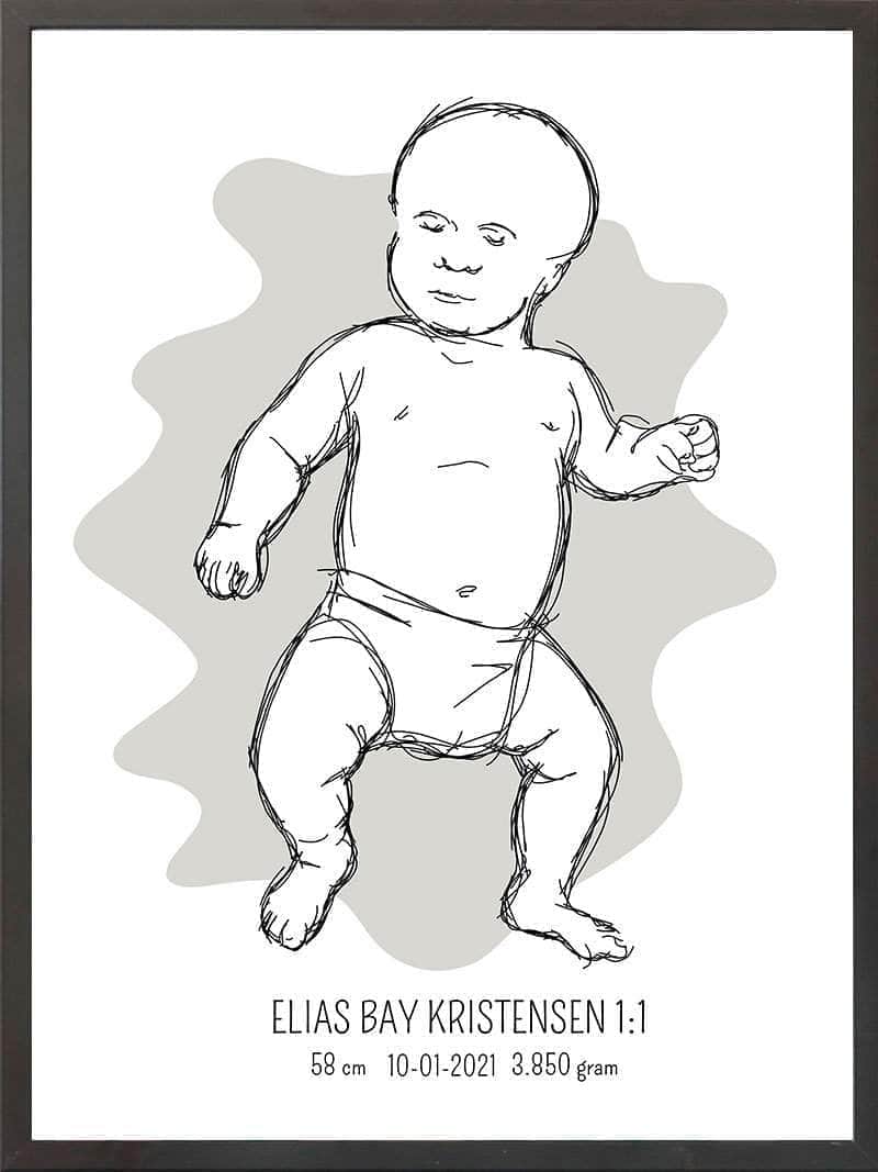 Birth Poster   Fødselsplakat  :  Tumling Lyserød