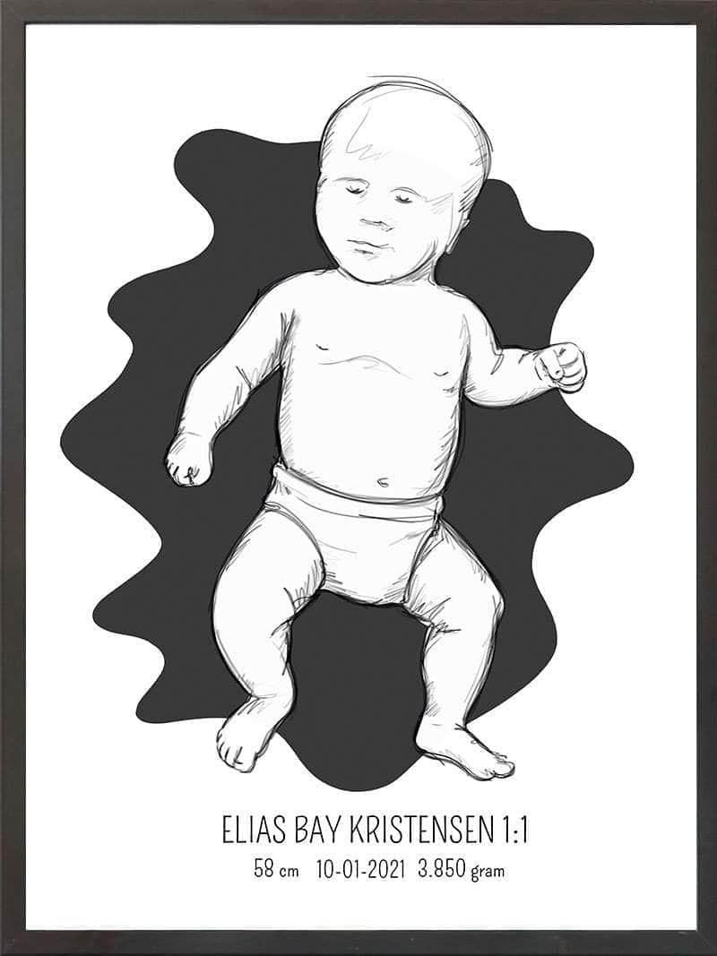 Birth Poster   Fødselsplakat  :  Tumling Lyserød
